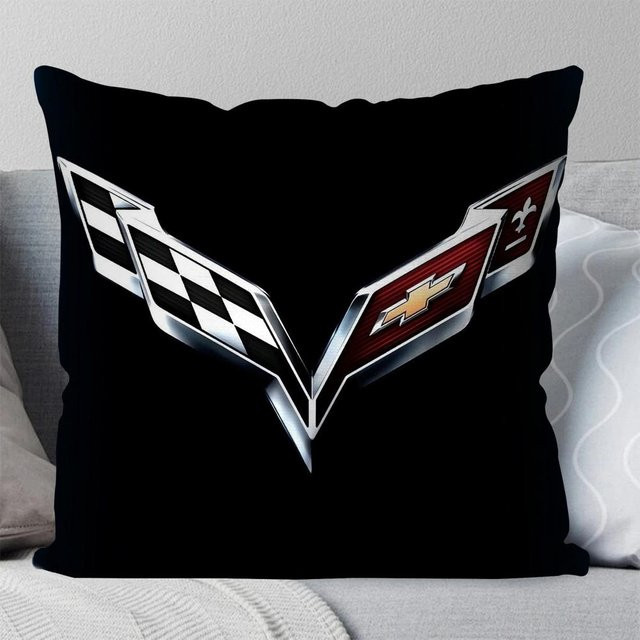 GUOYU HOMEDECOR Kissenbezug Corvette Design Schwarz, Quadratisch, B/B: 40 x 40 cm - Bild 1