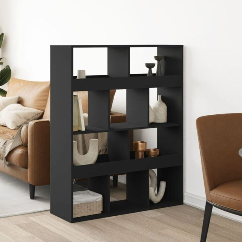 Raumteiler vidaxl aus Holz in Schwarz, B/T/H: 100 x 33 x 125,5 cm - Bild 1