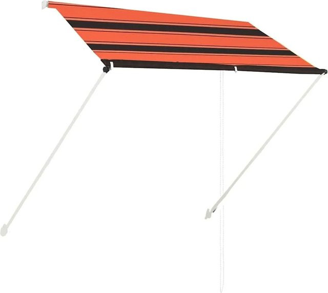 vidaXL Einziehbare Markise aus Polyester und Stahl in Orange und Braun, B: 200 cm, T: 150 cm - Bild 1