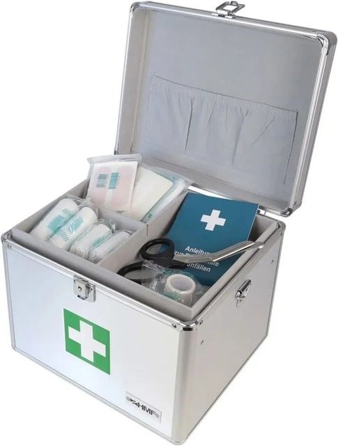 HMF Medizinkoffer Erste Hilfe Koffer mit Tragegriff in Silber, B/T/H: 30 x 25 x 25 cm - Bild 1