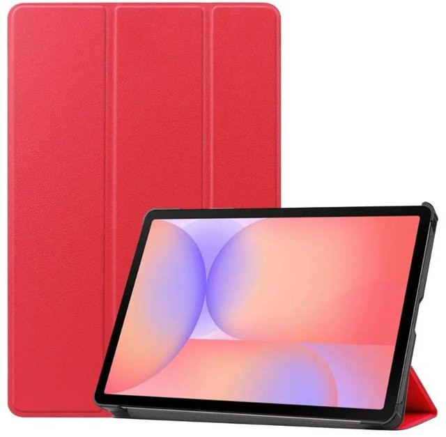 Samsung Tablet-Hülle für Galaxy Tab S10 Lite 10,9 Zoll mit Tri-Fold-Ständer aus Leder in Rot - Bild 1