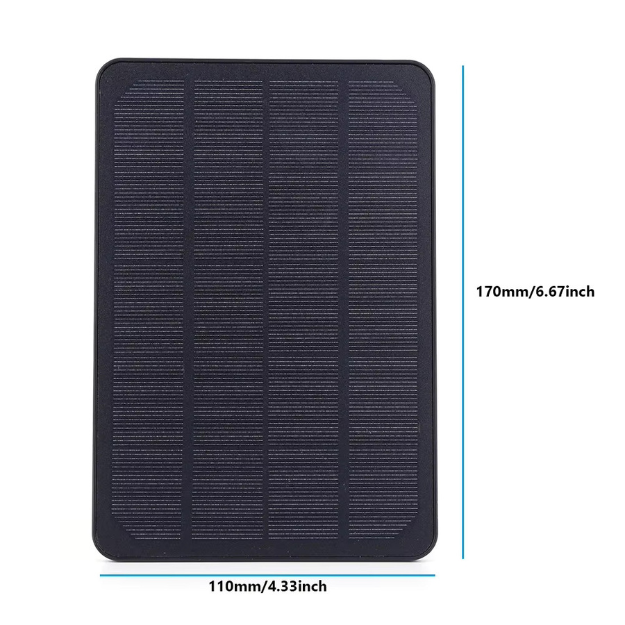 ALLOYSEED Solarpanel für den Außenbereich mit Typ-C und DC5521-Anschluss, 10 W, Schwarz, wasserdichtes Ladegerät für Überwachungskameras und Hoflichtsysteme - Bild 5