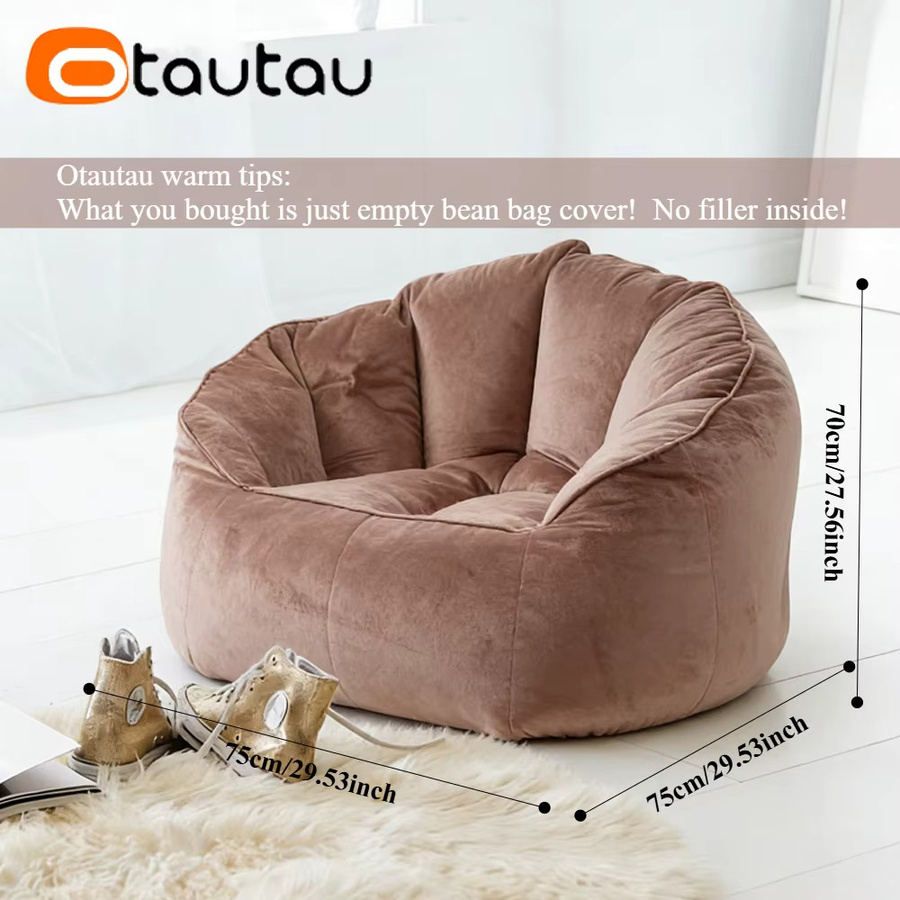 OTAUTAU Sitzsackbezug aus weichem Milchvelours Ecknest-Pouf-Sitzsackbezug SF382 ohne Füllung - Bild 3