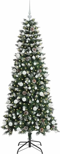vidaXL Künstlicher Weihnachtsbaum in Grün mit 300 warmweißen LEDs, H x B x T: 180 x 76 x 76 cm - Bild 1