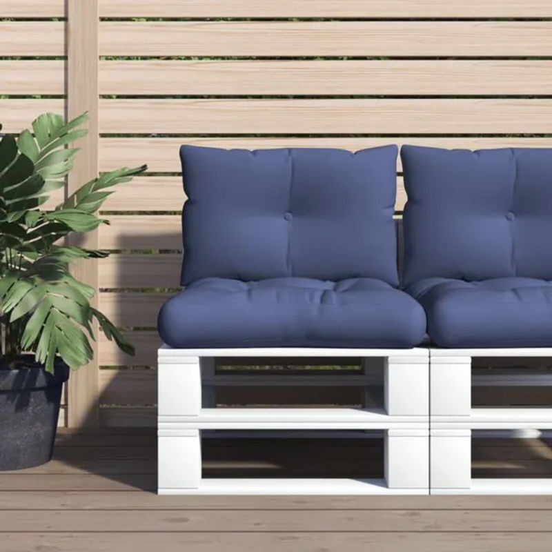 Vidaxl Palettenkissen-Set aus Stoff in Marineblau, B/T/H: 60 x 38 x 13 cm - Bild 1