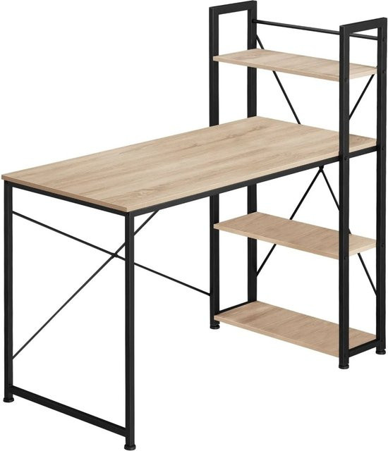 tectake Computer-Schreibtisch Hershey im Industrial Style aus Holz und Stahl in Eiche Sonoma, B/T/H: 122 x 61 x 120 cm - Bild 2
