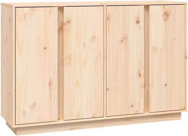vidaXL Sideboard aus Massivholz Kiefer in Braun und Beige mit rustikaler Optik, B/T/H: 120 x 35 x 80 cm - Bild 1