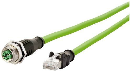 Metz Connect M12 Patchkabel CAT 6a S/FTP Ethernet/LAN Grün, Länge: 5,00 m - Bild 1