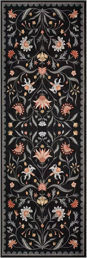 VIKAMA Böhmischer Teppich mit floralem Design, schmutzabweisend und rutschfest, Multicolour, B/T: 120 x 50 cm - Bild 2