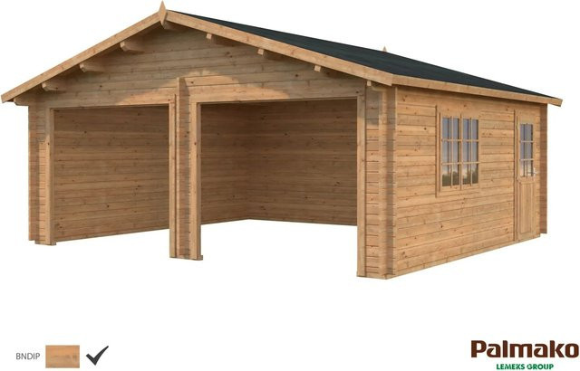 Palmako Holzgarage Roger aus Fichte in Braun ohne Tor mit Satteldach B: 575 cm, T: 510 cm - Bild 1