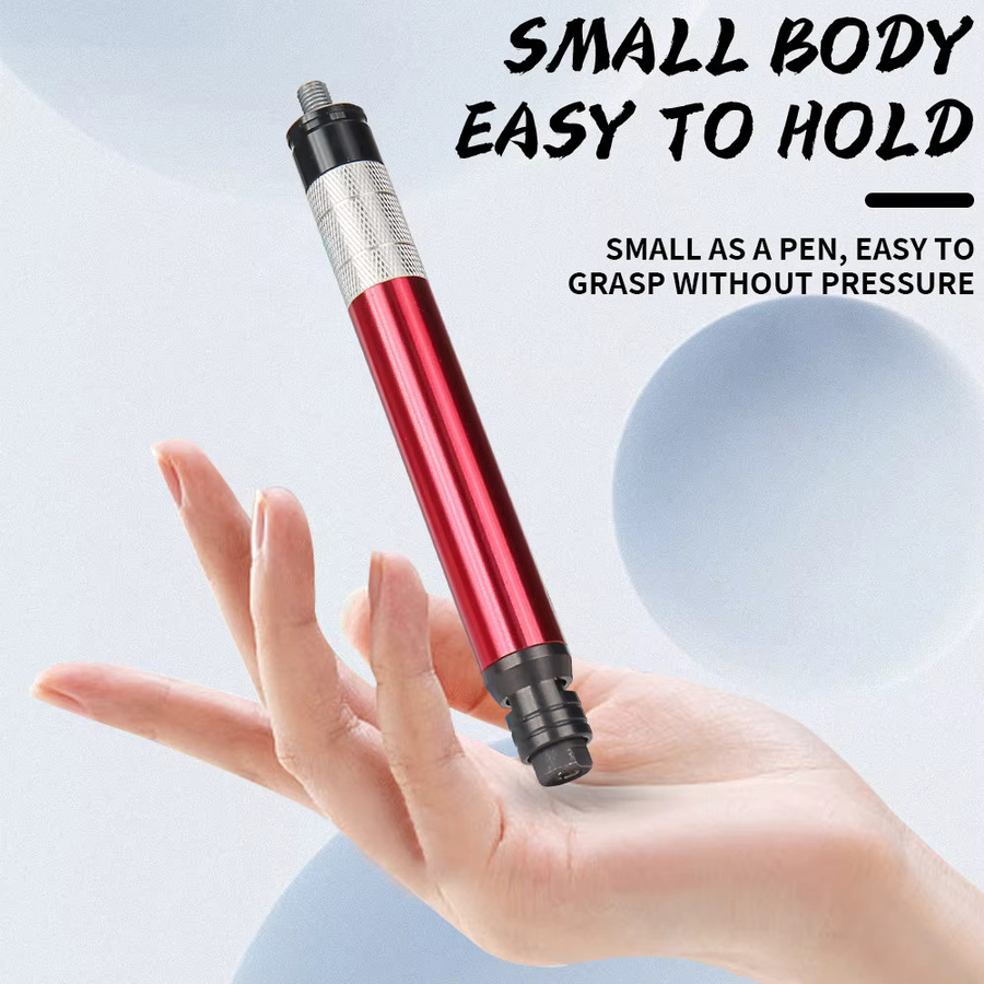 NuoDunco Mini Air Micro Die Grinder Pneumatischer Hochgeschwindigkeits-Gravierstift in Rot zum Polieren und Schneiden von Schmuck und Holz - Bild 3