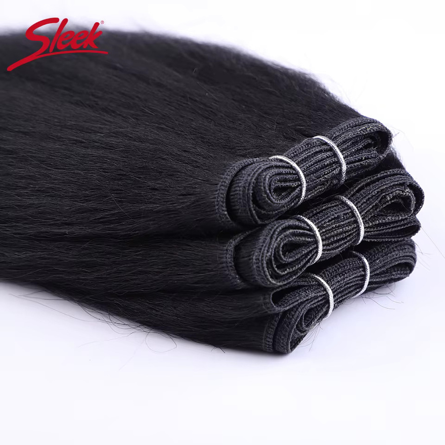 Yaki Straight Remy Hair Webbündel, 3-teilig, Schwarz und Braun - Bild 4