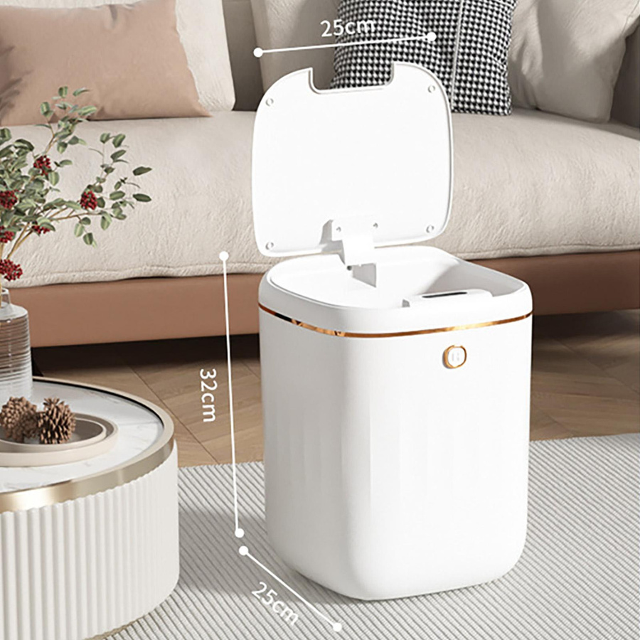 KaiSai Automatischer Mülleimer mit Sensor 20L, wasserdicht und leicht zu reinigen, Farbe: Beige Gold - Bild 2