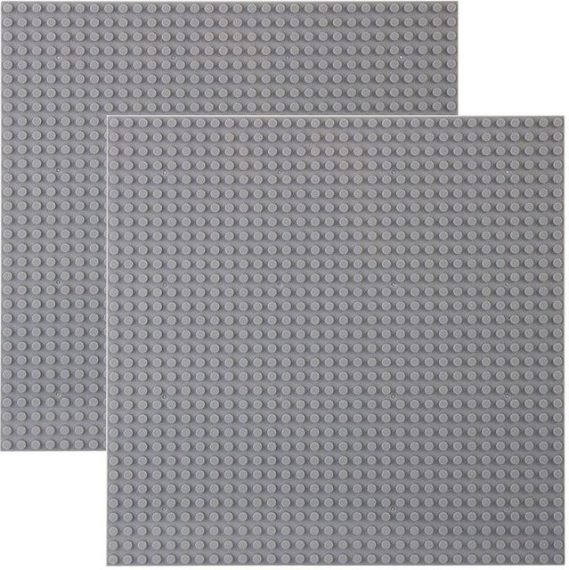 Yiran toy Zeitlose Grundplatte Bausteinplatte, 2-teiliges Set, licht grau - Bild 1