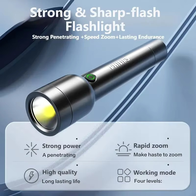 Philips LED-Tischlampe in Schwarz, modern und wiederaufladbar - Bild 3