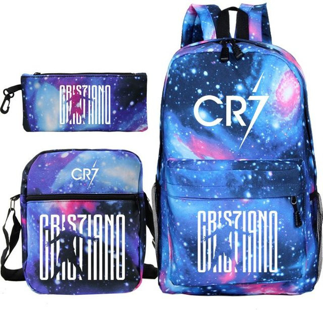 3-teiliges Schulrucksack-Set für Schüler aus Oxford-Stoff mit Schultasche, Schultergurt und Federmäppchen in Multicolour - Bild 1