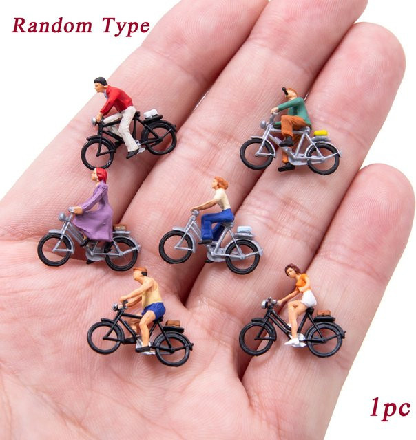 TERAYSUN Miniatur-Radfahrer-Fahrerfiguren, Modell, 1:87 (Spur H0), Kunststoff, Bunt / Mehrfarbig - Bild 1