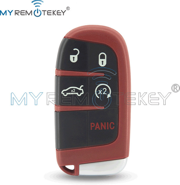 REMTEKEY Smart-Key-Gehäuse M3N-40821302 in Rot mit 5 Tasten für Dodge Charger Challenger und Chrysler 300 (2011-2017) - Bild 1