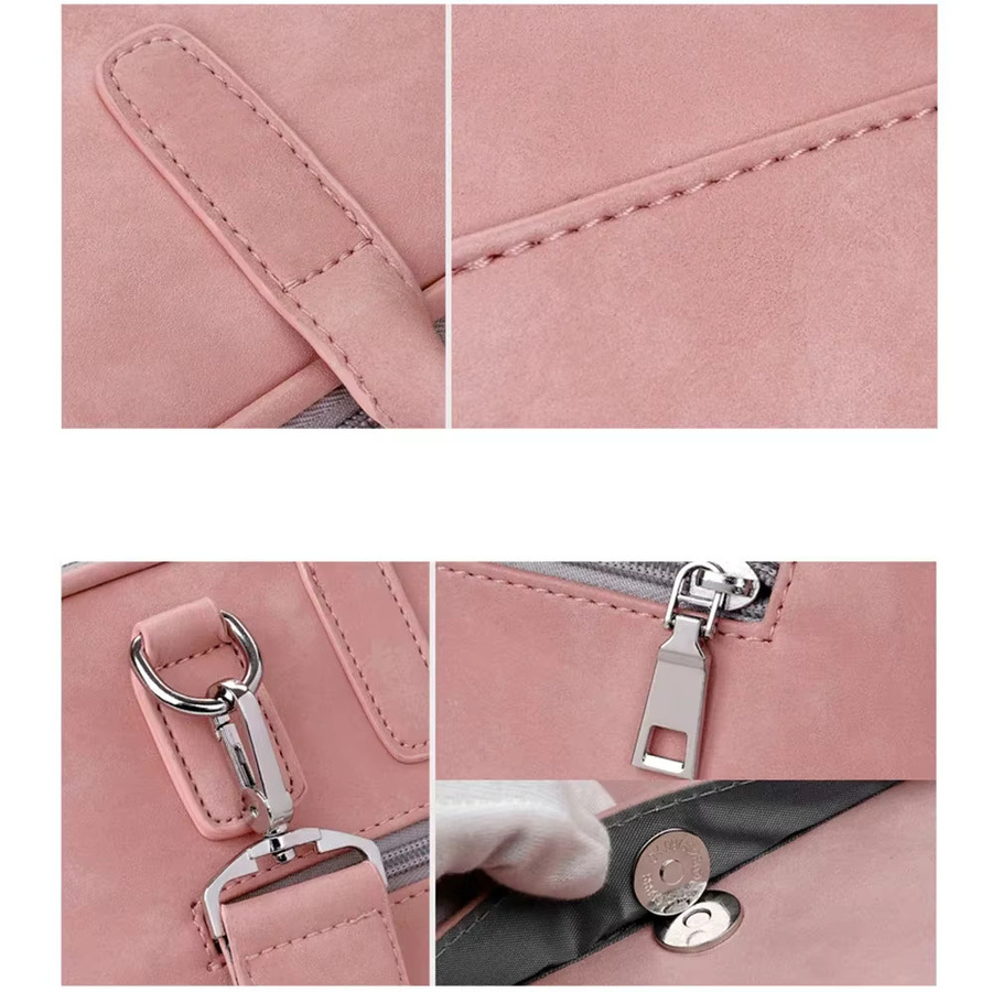 Tragbare Laptoptasche aus PU-Leder für 13, 14 und 15 Zoll in Pink - Bild 4
