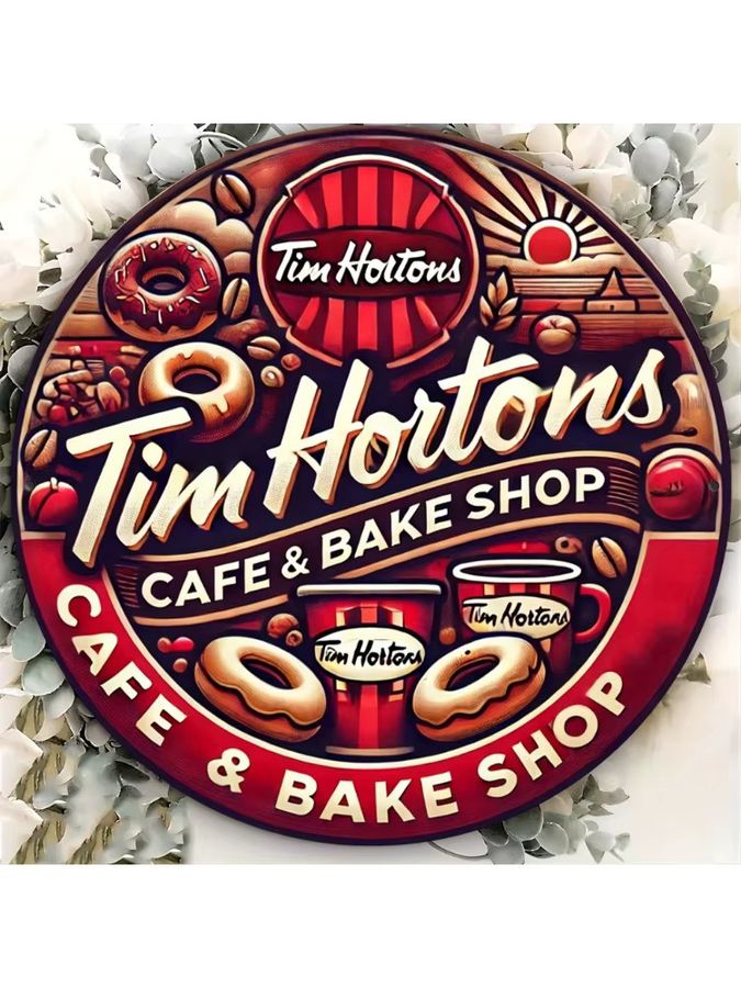 Tim Hortons Vintage-Metallschild aus Aluminium als Wandbehang, B/H: 20,0 x 20,0 cm - Bild 5