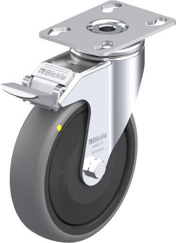 Blickle Lenkrolle LKPA-TPA 126KF-FI-ELS mit Feststeller, Rad-Durchmesser: 125 mm, Tragfähigkeit: 80 kg, Farbe: Schwarz/Grau/Silber - Bild 1