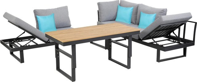 Greemotion Lounge-Gruppe San Jose 3-teilig aus Akazienholz und Aluminium in Braun - Bild 2