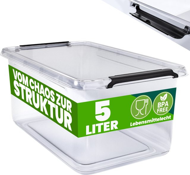 DEUBA Aufbewahrungsbox transparent stapelbar BPA-frei B/T/H: 30 x 20 x 12 cm - Bild 1