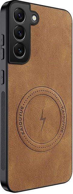 Magnetische Leder Handyhülle für Samsung Galaxy S21 S22 S23 S24 S25 Plus FE Edge, mattiert und stoßfest, Farbe: Braun - Bild 1