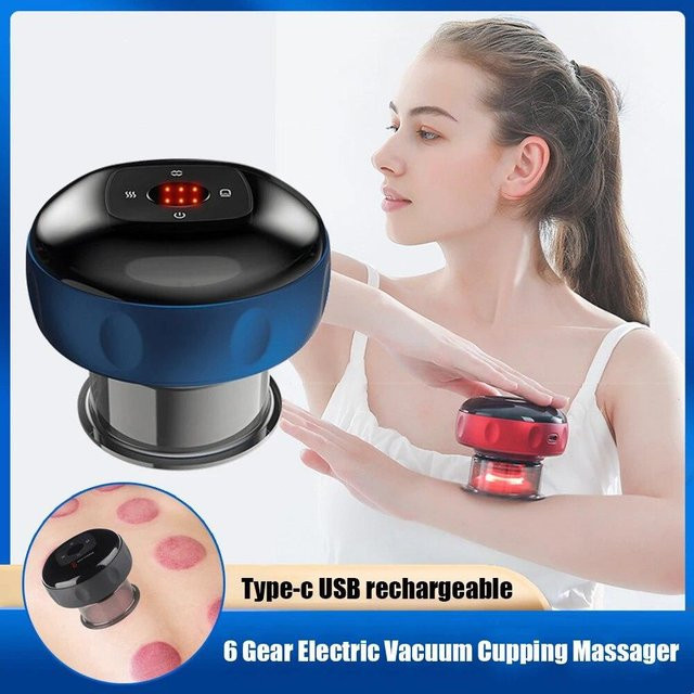 Binchi Health Technology Elektrisches Vakuum Schröpfen Massagegerät, Blau, Unisex - Bild 1