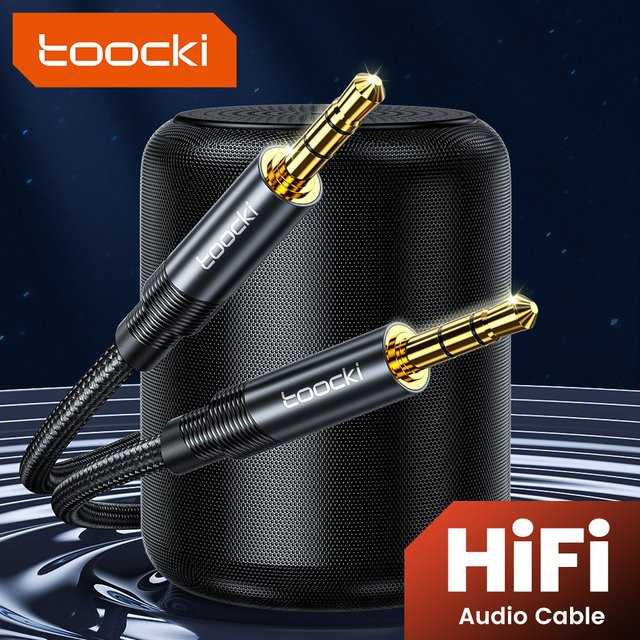 Toocki Audio Aux Kabel 3,5mm Stecker auf Stecker in Schwarz für Auto, Kopfhörer und Lautsprecher - Bild 1