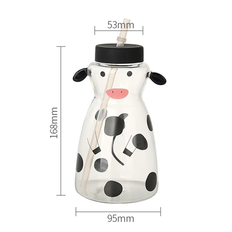 Multiyilego Glastasse mit Kuhmuster, transparent, 550 ml - Bild 1