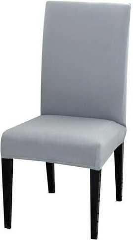 Housmife Stuhlhusse aus elastischem Spandex Stretch in Weiß und Lichtgrau für Esszimmer, Küche, Hochzeit und Bankett - Bild 1