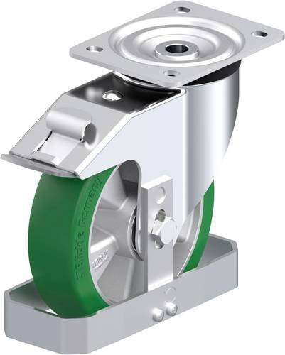 Blickle L-ALST 180K-FI-FS Stahlblech-Lenkrolle in Silber, Rad-Durchmesser: 180 mm, Tragfähigkeit: 400 kg - Bild 1