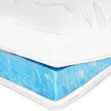 AM Qualitätsmatratzen Premium Hypersoft Matratzentopper mit Kühlfunktion aus Hypersoftschaum, TENCEL Lyocell und Klimafasern, Weiß, B: 150 cm, L: 220 cm