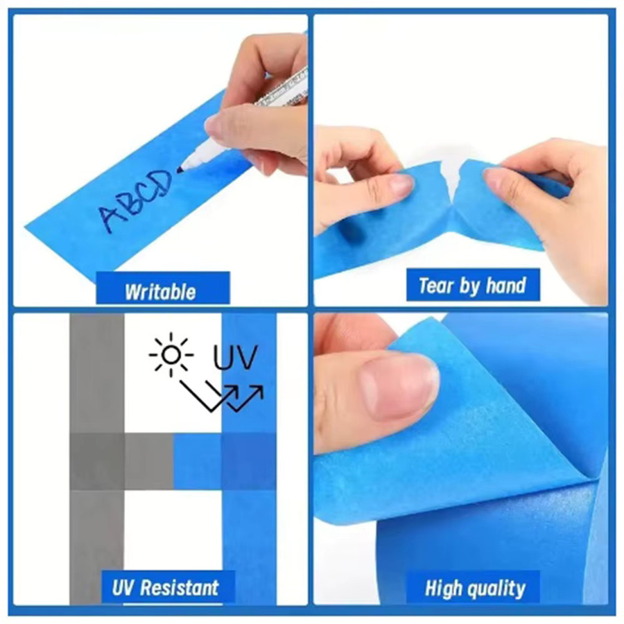 Selbstklebendes blaues Abdeckband aus Papier, 20 m, beschreibbar für Malerei, Kunst und DIY - Bild 4