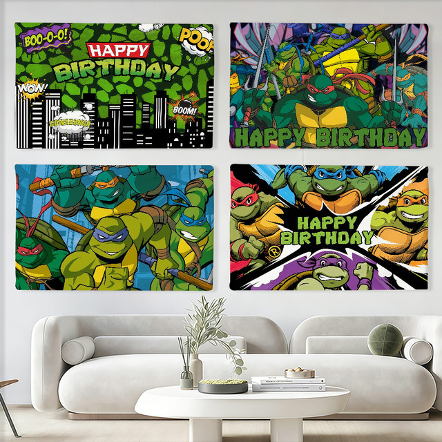 Warner Bros. Teenage Mutant Ninja Turtles Flagge als Wandkunst Dekoration in Multicolour B/H: 60 x 40 cm - Bild 1
