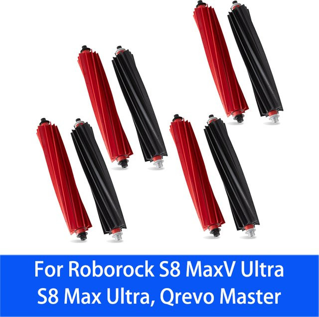 Roborock Hauptbürstenrollen aus Silikon für S8 MaxV Ultra, S8 Max Ultra, Qrevo Master, Slim & V20 Staubsauger, Multicolor - Bild 1