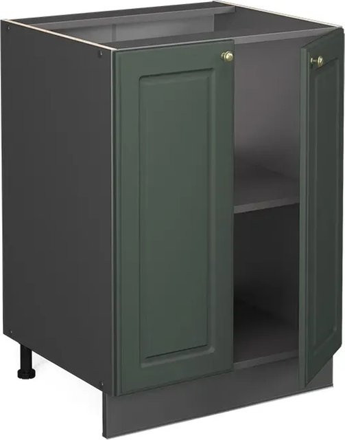 Vicco Küchenunterschrank Fame-Line Landhausstil in Grün-Gold und Anthrazit mit Eiche-Optik, B/T/H: 60 x 60 x 82 cm - Bild 1