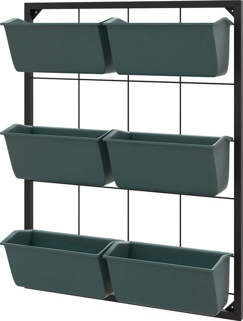 Outsunny Vertikales Blumenregal mit 3 Etagen und 6 Blumentöpfen in Grün, B/T/H: 14 x 52 x 66 cm - Bild 1