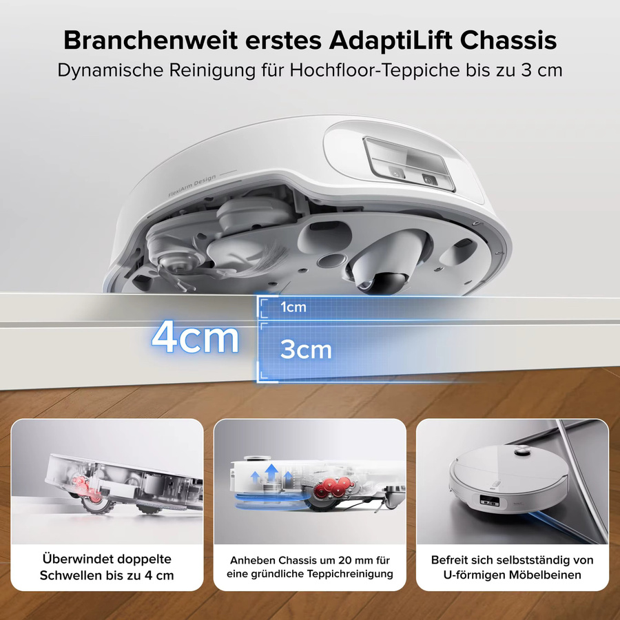 Roborock Qrevo Curv 2 Pro Roboterstaubsauger und -wischer mit Station 3.0, Weiß, 25000 Pa, Heißwasserwischfunktion und Anti-Wicklungs-Vorrichtung - Bild 3