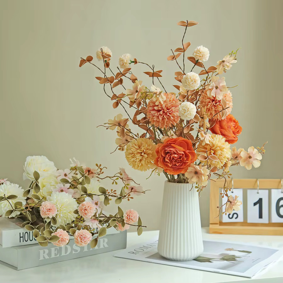 Künstliche Seidenrosen in Braun für Hochzeiten, Partys und Tischdekoration - Bild 1