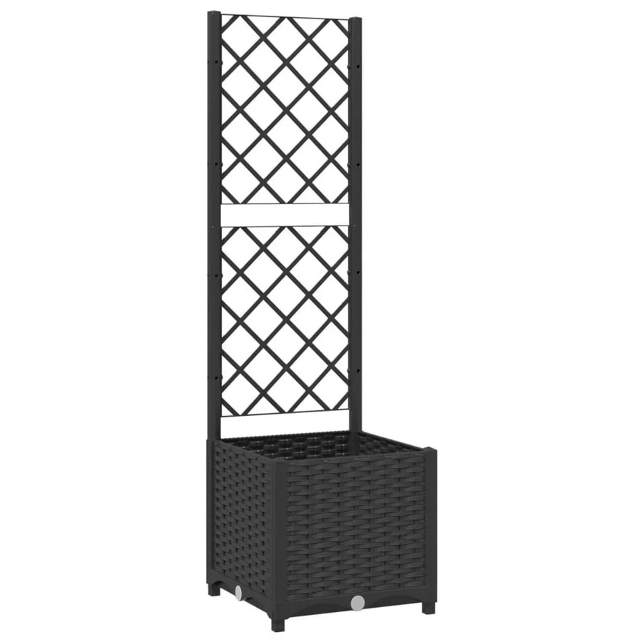 vidaXL Garten-Pflanzgefäß mit Spalier in Schwarz aus Kunststoff, B/T/H: 40 x 40 x 136 cm - Bild 2