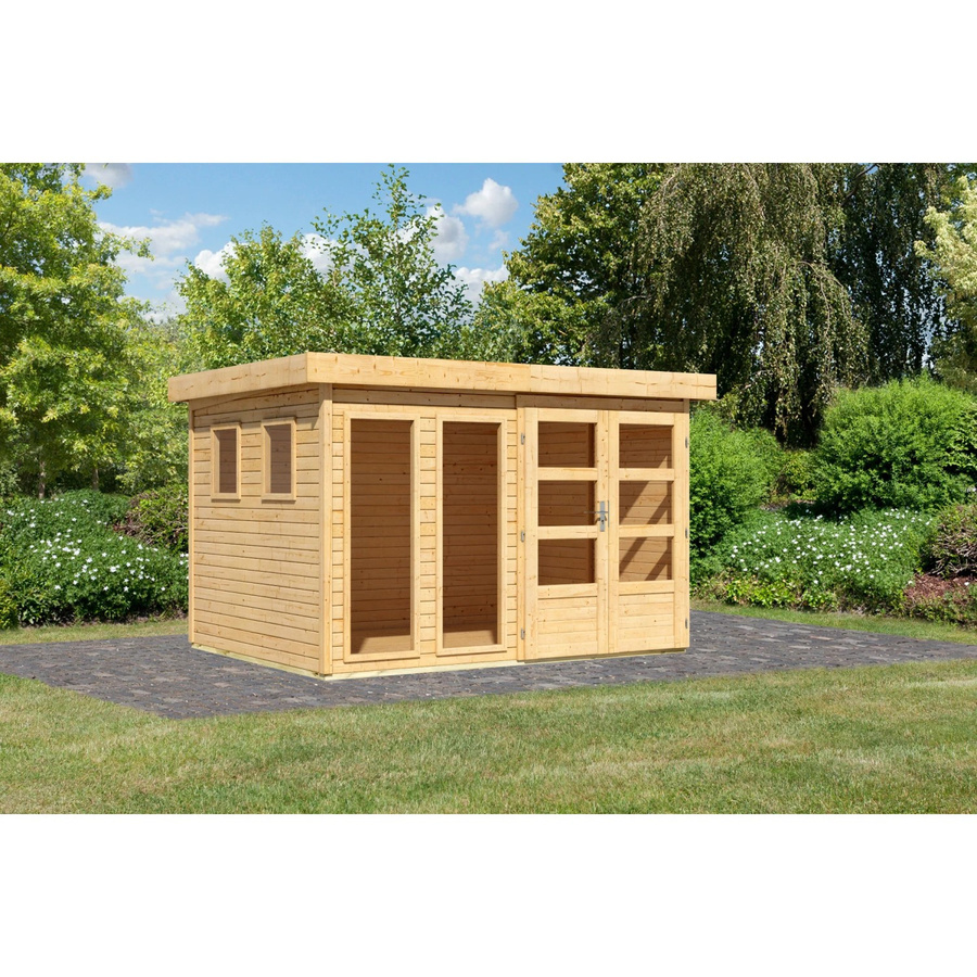 Karibu Gartenhaus Maradi aus Massivholz Fichte in Naturbelassen, B/T/H: 211 x 298 x 242 cm - Bild 2