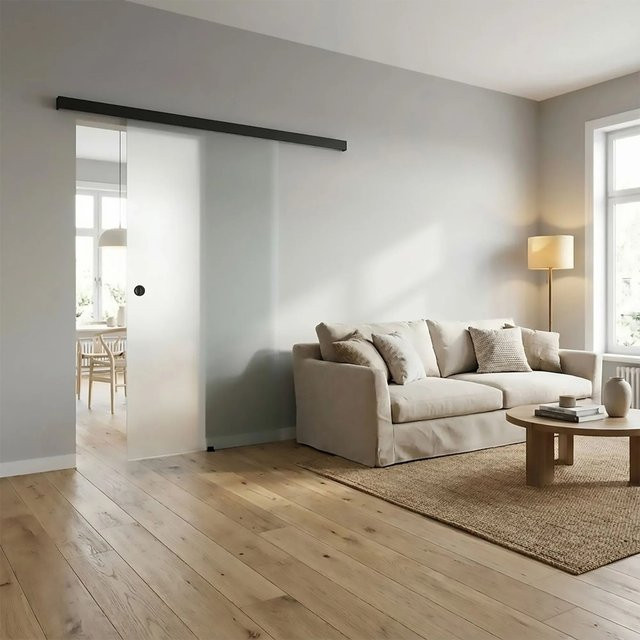 Schiebetürbeschlag EasySlide 65 für Holz- und Glastüren bis 40 kg aus Aluminium in Schwarz - Bild 1