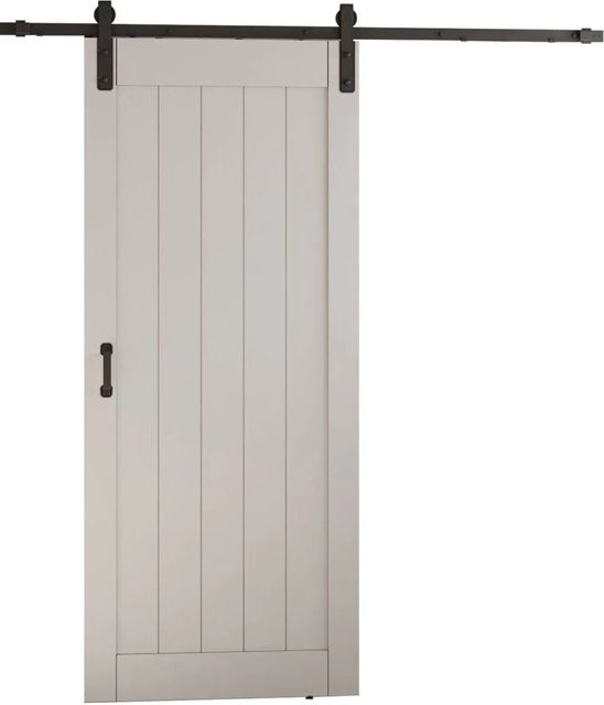 Inova Holzschiebetür Komplettset in Weiß und Schwarz mit Bügelgriff und 2-seitigem Softclose, B: 90 cm, H: 215 cm - Bild 1