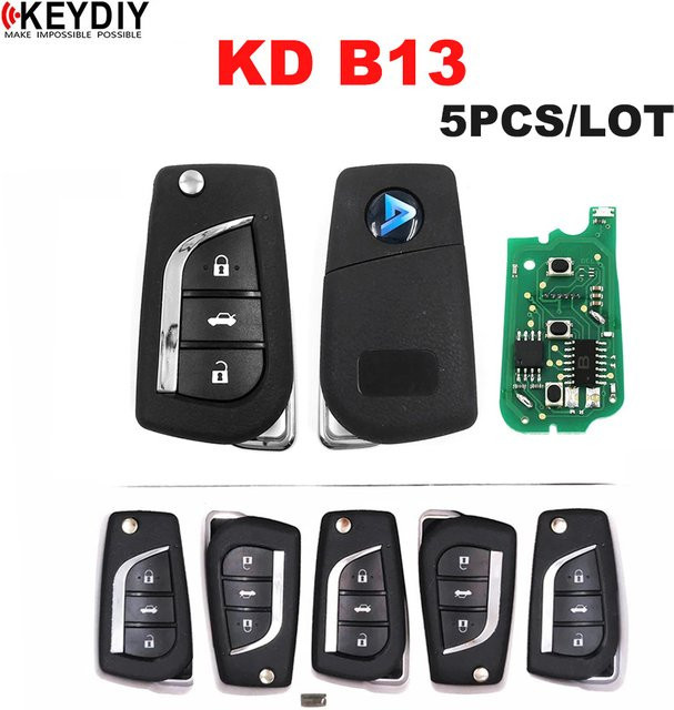5er Set KEYDIY B13 B13-2 Universal Auto Fernbedienung Schlüssel in Schwarz für Toyota Stil KD900 B Serie KD-X2 KD-MAX KD MINI - Bild 1