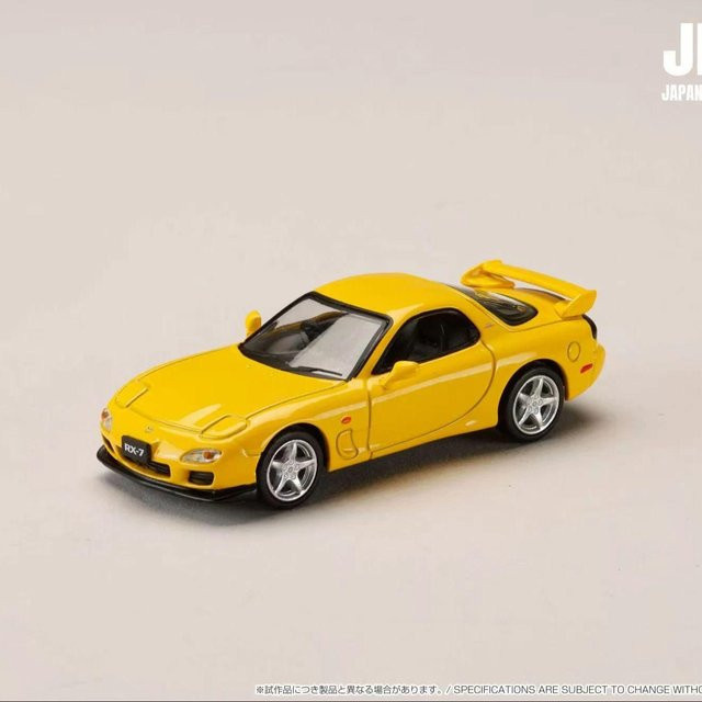 Hj Hobby Rx7 Fd3S Legierung Auto Modell, 1:64, Gelb, ab 14 Jahren - Bild 1