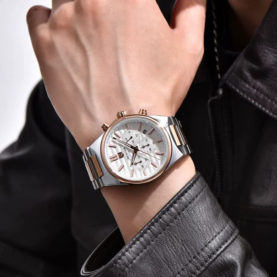 EBNYAR Chronograph, Quarz, Edelstahl, 42 mm, Herren - Bild 3