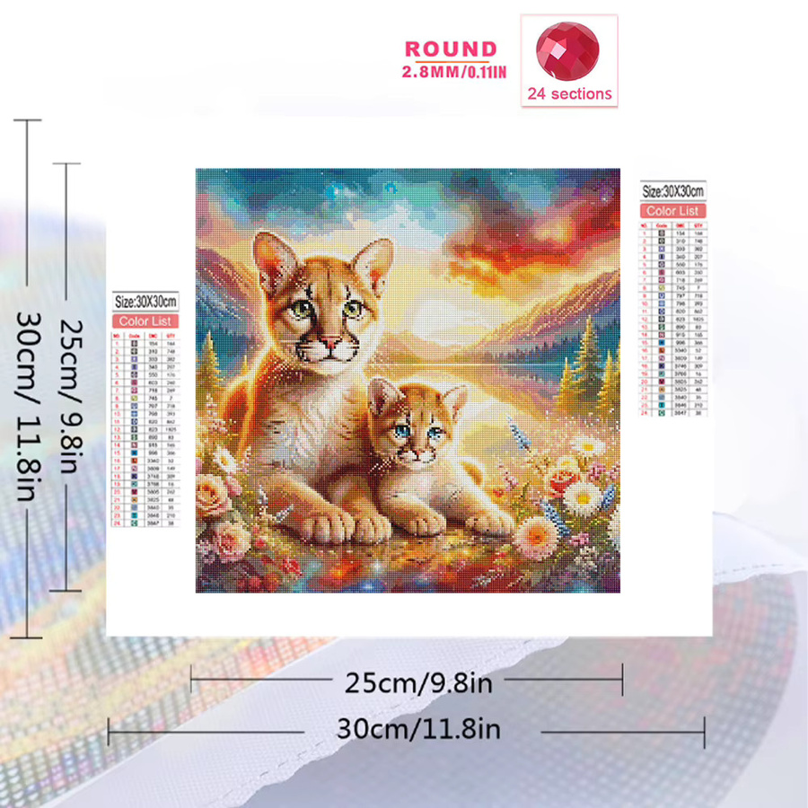 Evershine Diamant-Stickerei Katze mit Bergmuster als Mosaik-Malerei in Multicolour für Erwachsene und Anfänger - Bild 2