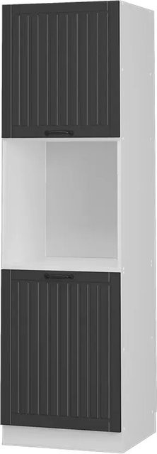 Vicco Herdumbauschrank Fame-Line in Anthrazit und Weiß mit offenen Regalfächern, Breite: 60 cm, Höhe: 206 cm, Tiefe: 59 cm - Bild 1